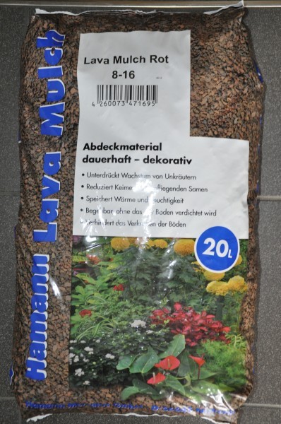 65€/1l) Sack Mulch Lava Lavamulch 20 Liter Hamann Beetschutz 8